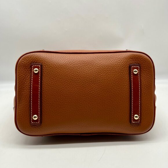 Dooney & Bourke Brown Pebbled Grain Leather Charli Covertible Satchel Bag - Picture 5 of 11